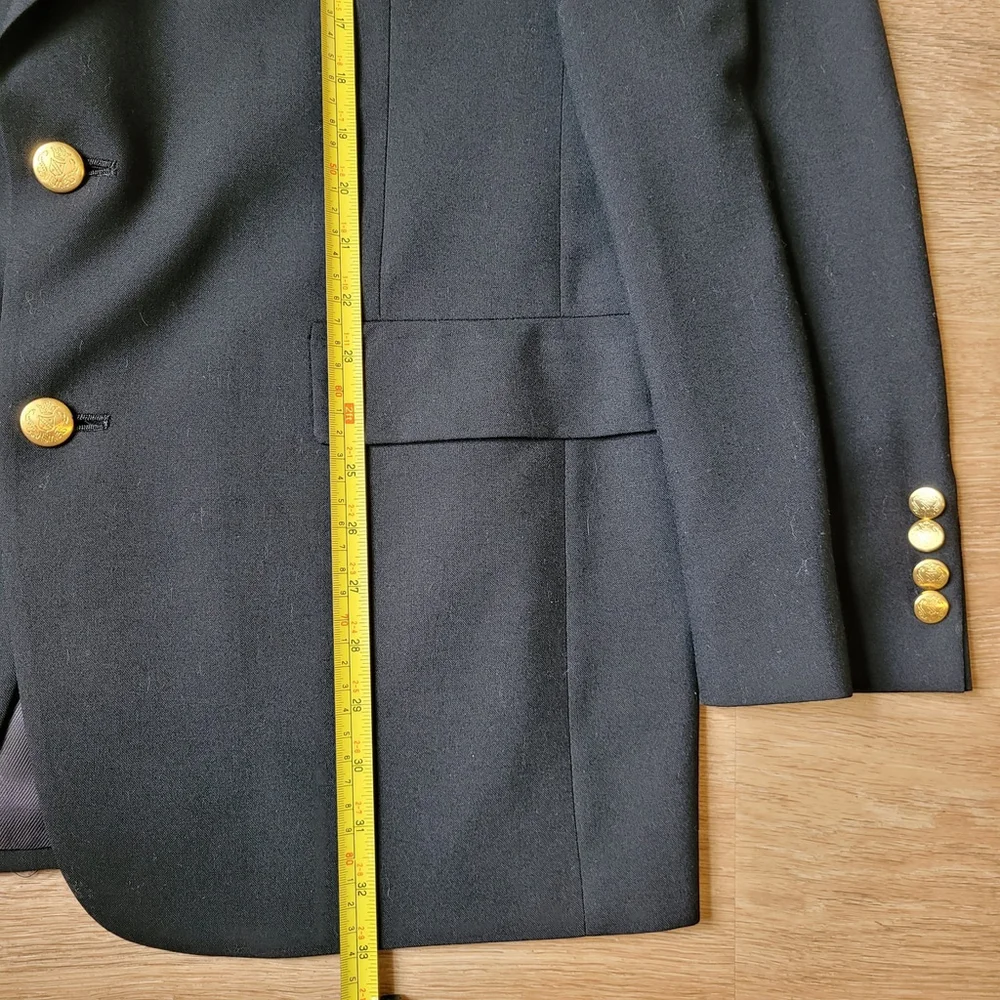 HART SCHAFFNER MARX Classic Black Golde 2-Button Single Rear Vent Blazer - 44L.
